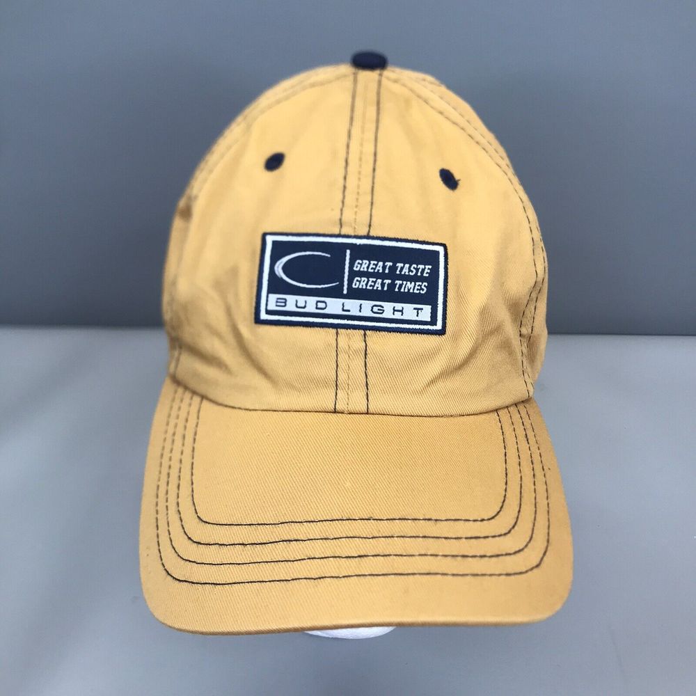 2006 Bud Light Beer Thin Hat Adjustable Baseball Cap Yellow Logo Official
